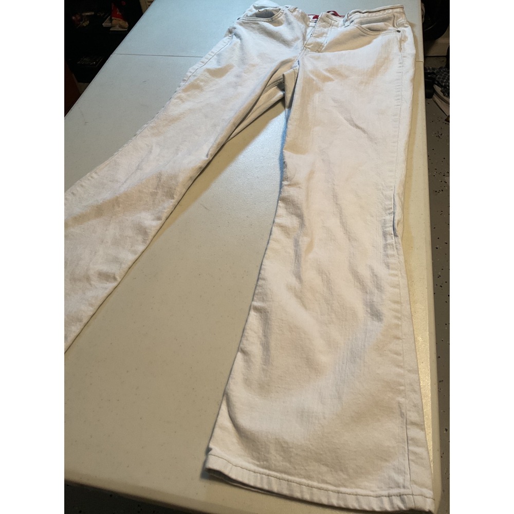 Gloria Vanderbilt Giselle White Flare Jeans Womens Size 12 Medium Stretch Denim
